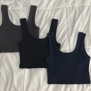 Zenana Outfitters Ribbed Tank Tops - Charcoal, Black, and Navy